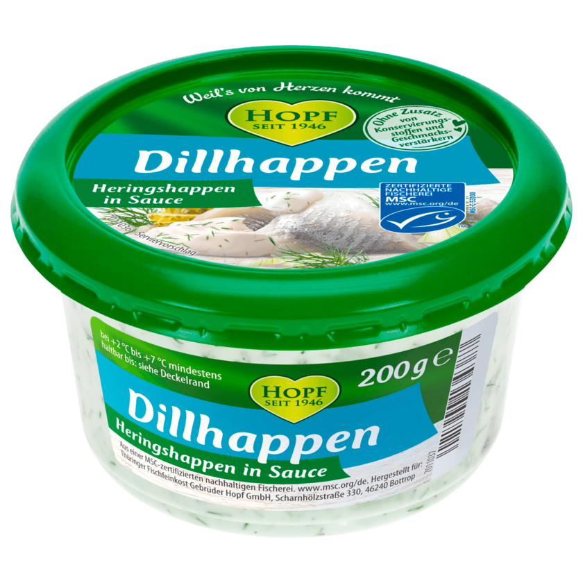 Hopf Dillhappen Heringshappen in Sauce 200g